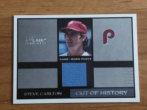 2003 Flair Greats #NNO Steve Carlton Cut of History Game Used