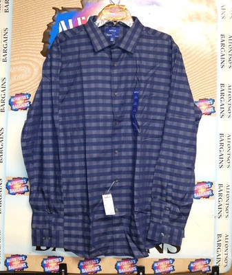 Apt 9 Long Sleeve Shirts Premier Flex Indigo Check  $12.99 (Box U55)