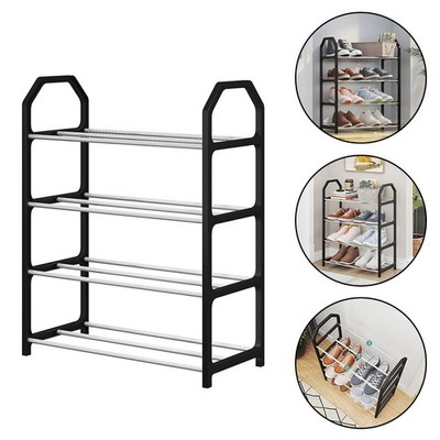 Metall Schuhregal Schwarz Vielseitige Verwendung 4-layer Einfache Montage