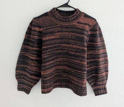 Veronica Beard Lumina Crewneck Pullover Sweater Women's Size Small Orange Brown