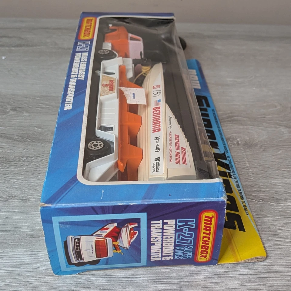 Matchbox Super Kings K-27 lancha motora y transportador - cabina naranja/blanca - excelente Foto 4 de 4