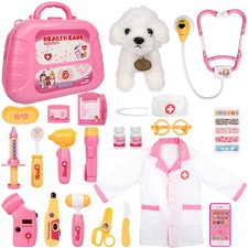 Toy Doctor Kit for Girls - Pretend Play Doctor Set with Carrying Case,Stethos...