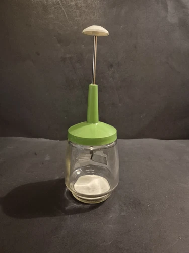 Federal Housewares Vintage Food Nut Avocado Chopper - Glass Jar Green Top