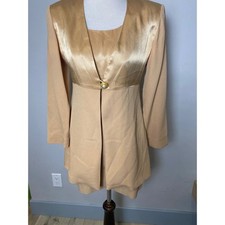 JR Nites by Caliendo Vintage 90s 2 Piece Dress Set Gold Metallic Party Wedding 6