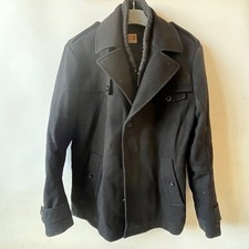 Hugo Boss Orange Winter Jacket Coat Black Wool Blend Thermore Insulation UK 54