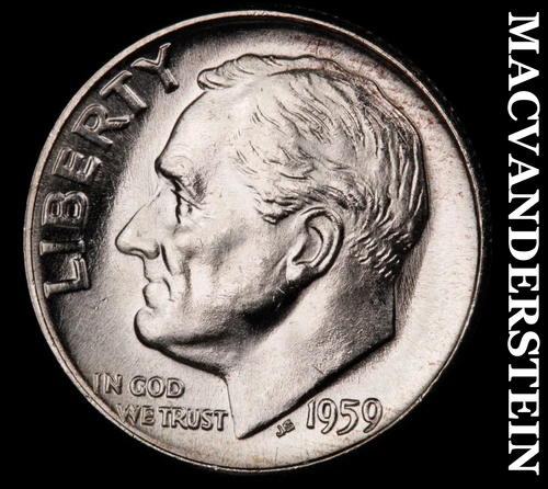 1959 Roosevelt Dime- Silver- Choice Gem Brilliant Uncirculated Luster #J3092