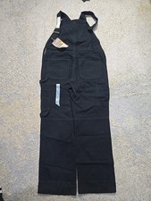 Carhartt Overalls Womens M Short  Black Bib Duck Double Knee 102966 001
