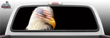 Band Eagle American Flag Head Perforated Rear Window Graphic Decal SUV Truck Car