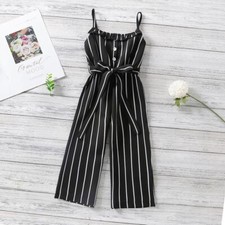 Girls Casual Stringy Selvedge Striped Jumpsuit sz 18 months