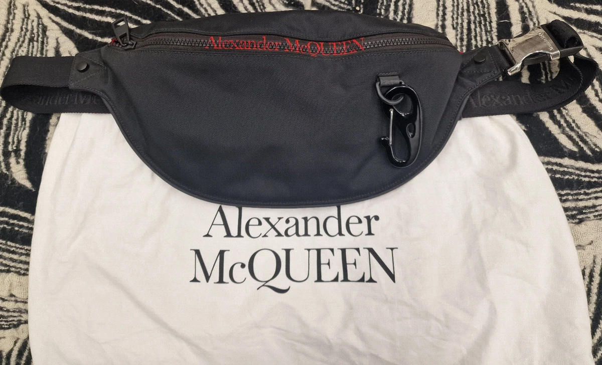 Alexander McQueen Logo Print Belt Bag Black RRP 749 100