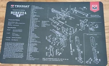 TekMat Beretta 92 Padded Benchtop Gun Cleaning And Breakdown Mat Small Size