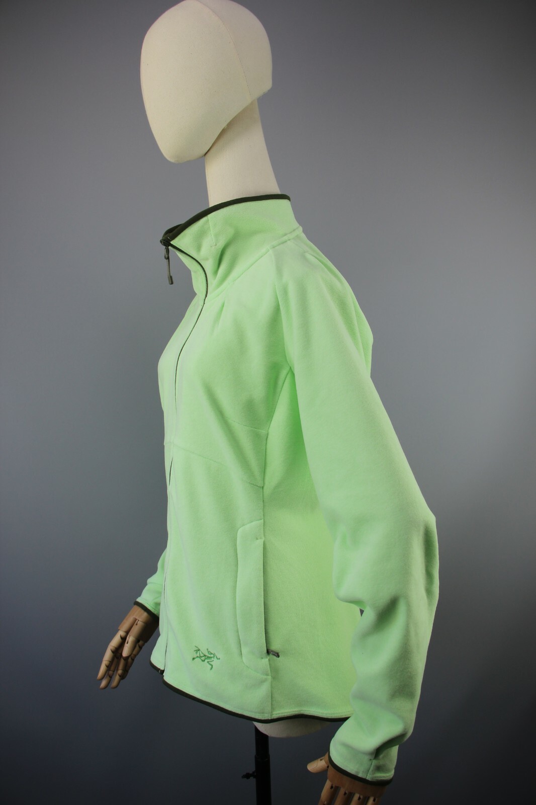 GIACCA ARC'TERYX Polartec made in Indonesia donna pile verde chiaro cerniera taglia m