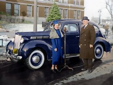 1938 Packard Automobile New Metal Sign: Touring Sedan Pictured in Blue