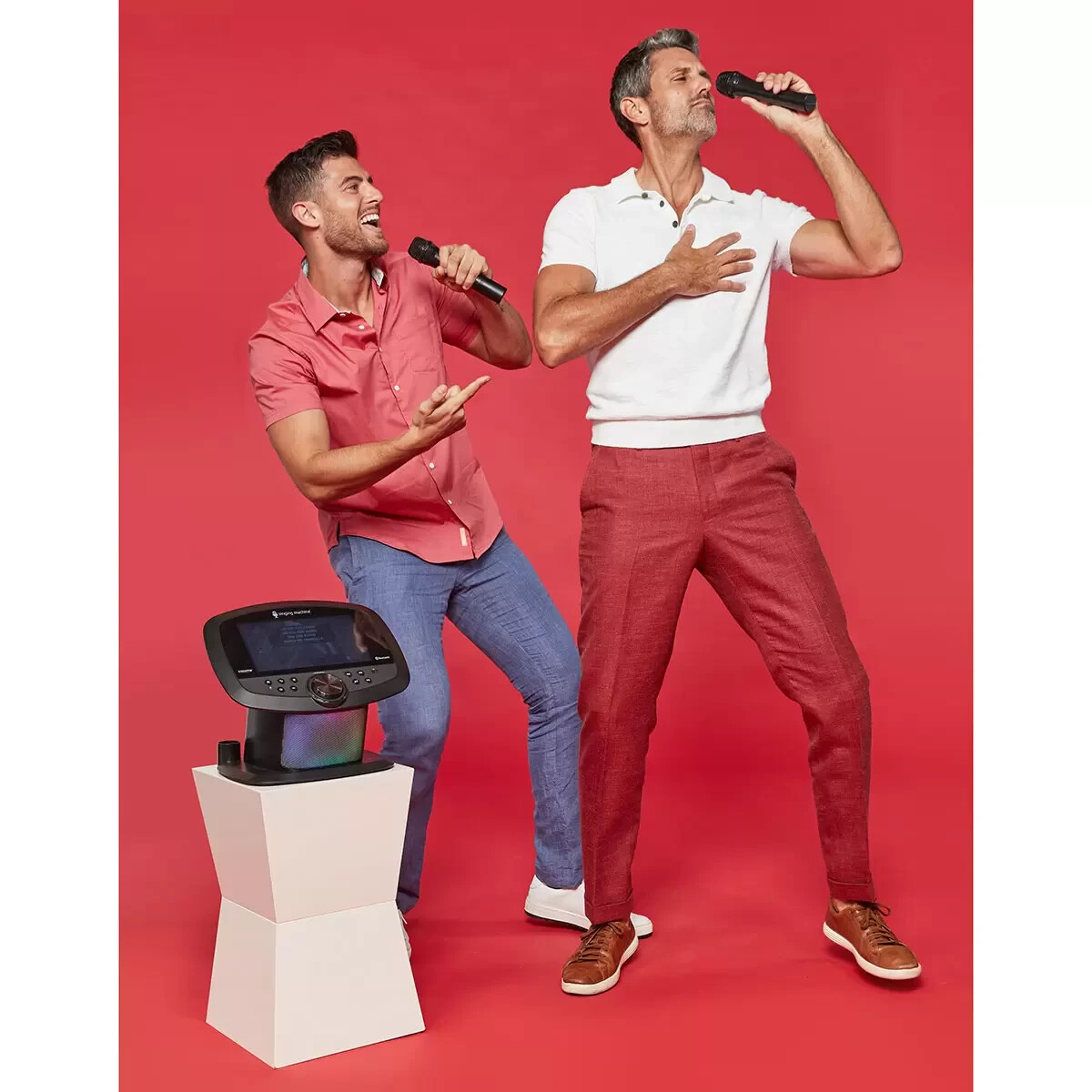 achine de karaoké portable 400 W, 2 icros sans fil, Bluetooth