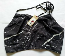 Crop top Arch coord, motif marbre noir, disponible taille 12