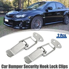 Car Trunk Bumper Security Lock Clip Quick Release Hook Silver Tone 80x28mm 2pcs