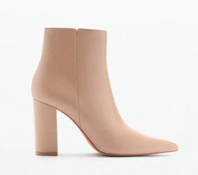 Mango Women’s Pointed heel ankle boot In Beige Size EUR 38/ US New  - Main Image