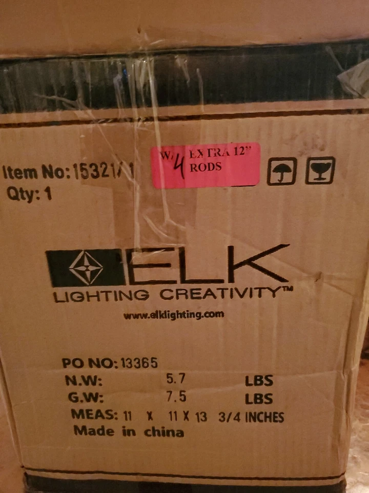 ELK 15321/1 Halstead 1 浅 8 英寸灰灰色带深灰色木质迷你吊坠... — 第 2/4 张图片