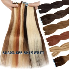 US CLEARANCE Tape In Remy Human Hair 100 Skin Weft Extensions THICK 180G Blonde