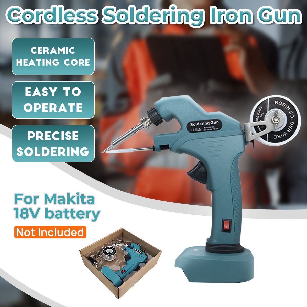 Cordless Electric Soldering Tin Gun Iron Welding for Makita 18V Li-ion  Battery