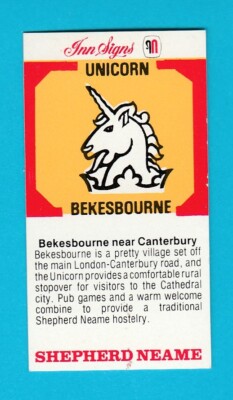 SHEPHERD NEAME INN SIGNS KARTE - BEKESBOURNE - EINHORN