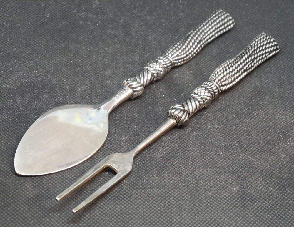 Silea Cheese Knife & Spoon Tassel Pattern Silverplate eBay
