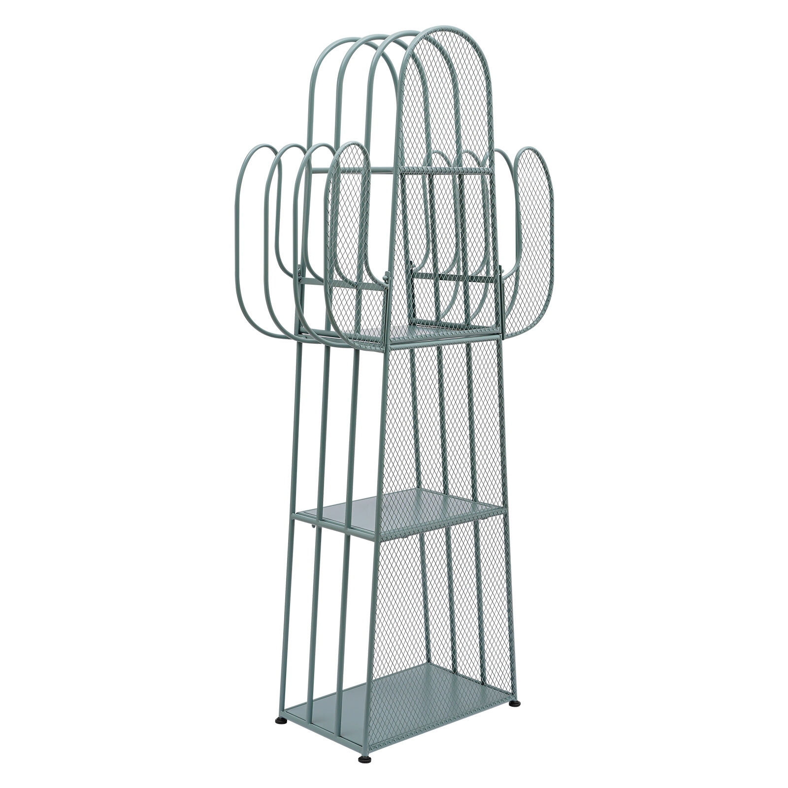 4-Tier Bookshelf Cactus-shaped Storage Organizer Freestanding Display Shelf