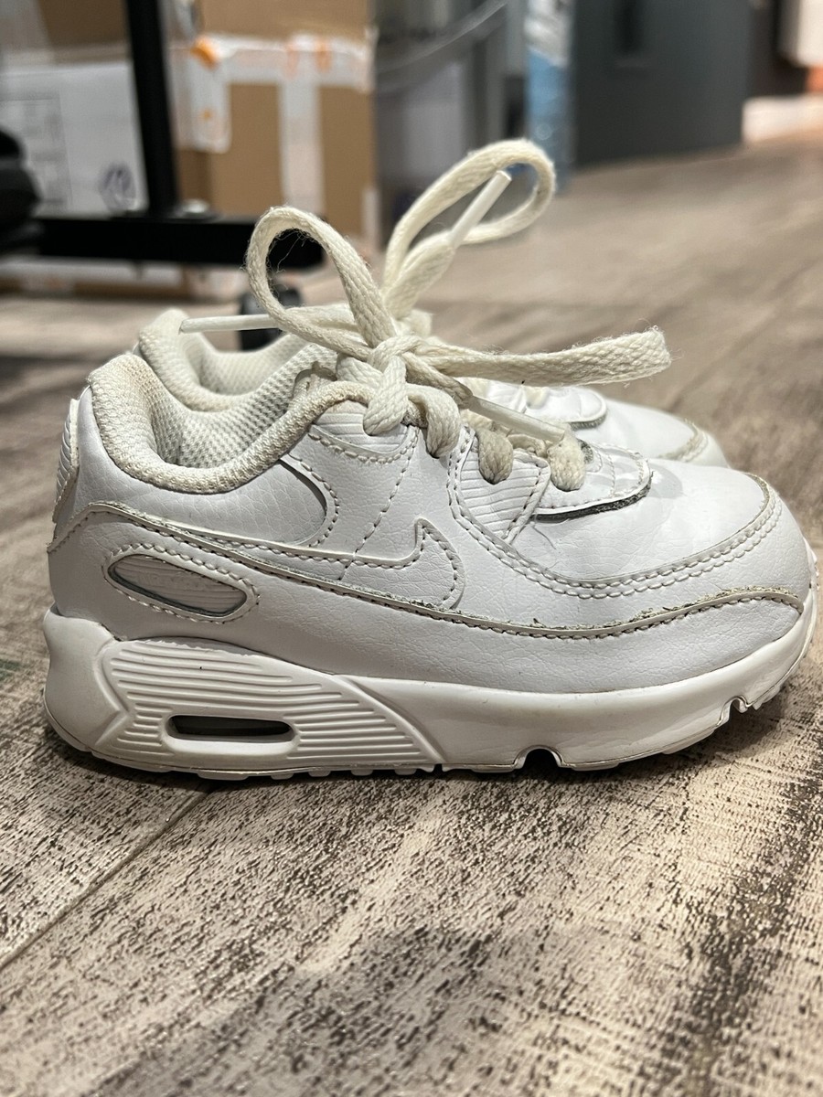 Nike Air Max 90 LTR Baby Toddler Triple White Leather Trainers