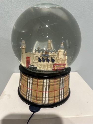 Seltene Designer Vintage Burberry Musical London Schneekugel funktioniert Weihnachten Neu mit Etikett - Bild 3 von 8