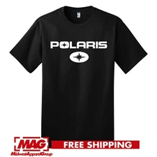 POLARIS BLACK T-SHIRT ATV Shirt Tee Snowmobile Snow Off Road RZR Racing Sports