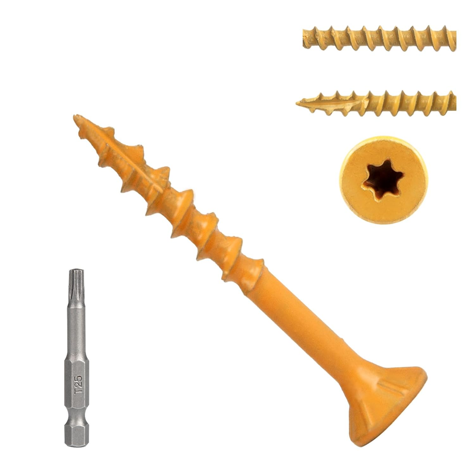 Wood Screws 11/2 Inch, 8×11/2" Deck Screws, 200 Pcs Tan Rust