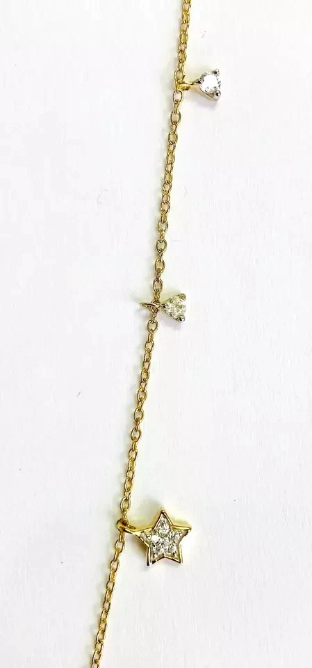 Collar HSN Rarezas Oro Sobre Howlita Azul Esterlina y Circón 16" Foto 3 de 4