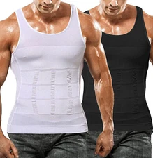 Men's Body Slimming Tummy Control Shaper Vest Waist Trainer Shapewear Tank Tops