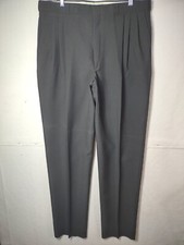 Vtg Retro Slacks USA Made Dacron Polyester Black Pants Mens 38x38 Unhemmed NEW