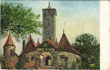 Old postcard AK Rothenburg - Burgtor GERMANY (1075189)