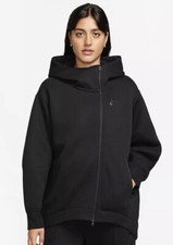 Nike Women's Tech Fleece Oversized Full-Zip Cape Hoodie Black FB8243-010 X-Large
