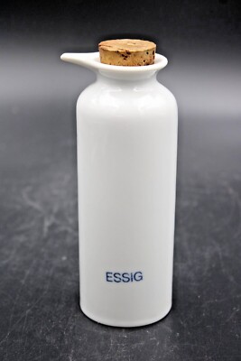 EVA-TRIO ''Essig'' Gewürz Porzellanflasche mit Deckel Ole Palsby Design H 14,5 cm