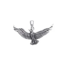 Sea Bird in Flight 925 Sterling Silver Pendant Fine Ocean Beach Jewelry