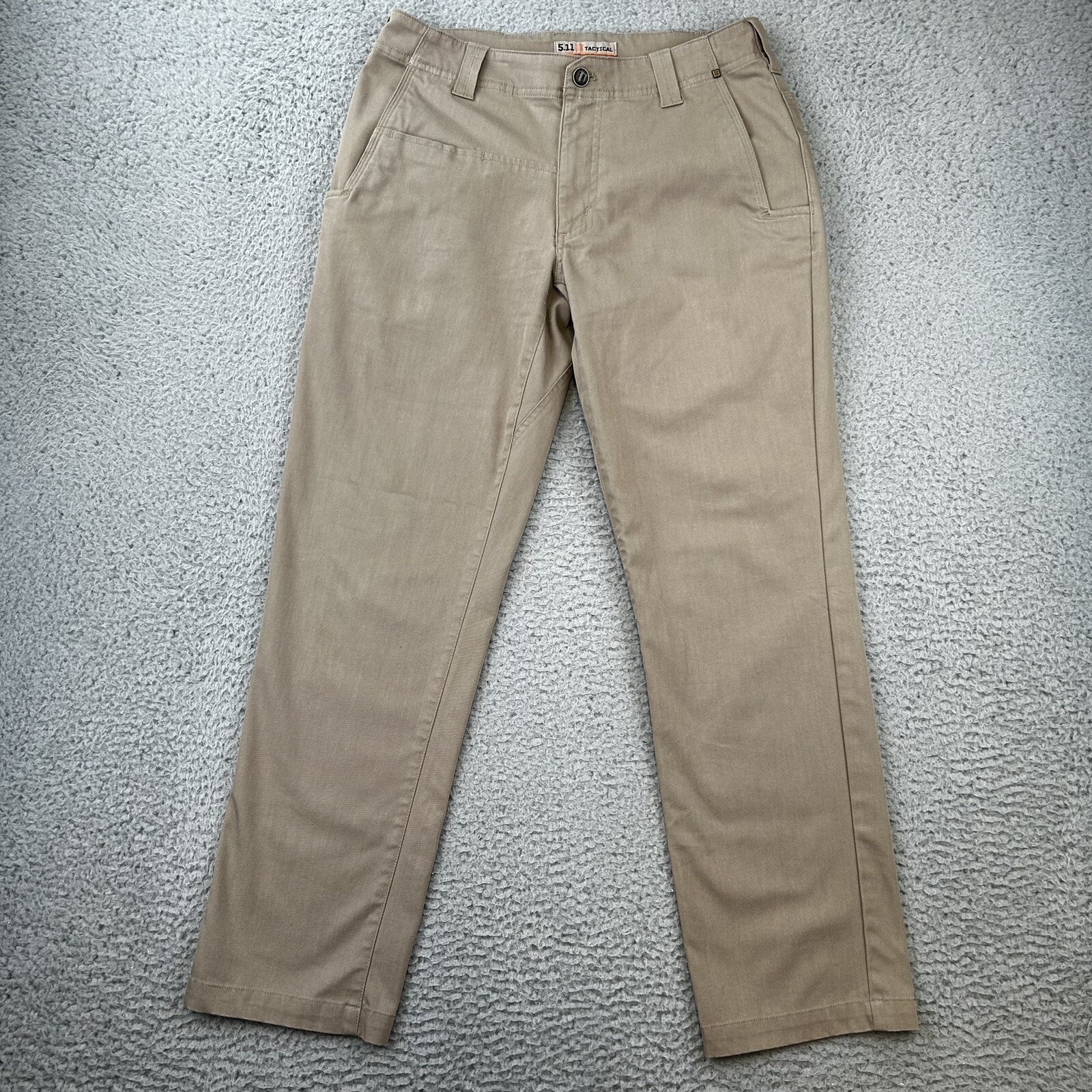 5.11 Tactical Men's Edge Chino Pant Size 30x34 (Meas. 30x29.5) Stone 74481 Khaki
