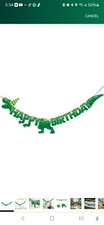 Watercolor Dinosaur HAPPY BIRTHDAY Banner - Dinosaur Birthday Party Decorations