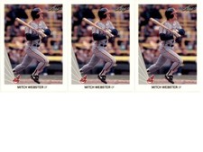 (3) 1990 Leaf #312 Mitch Webster Cleveland Indians Card Lot