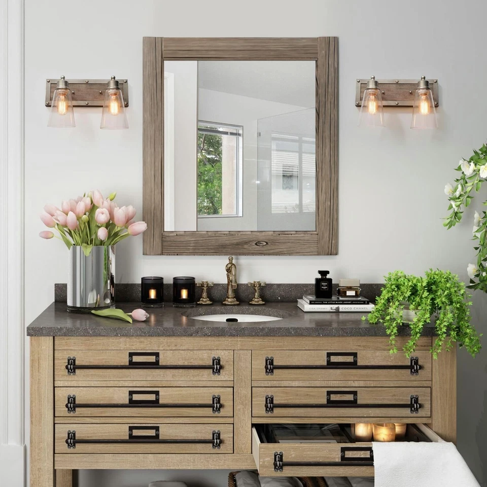 LNC Sabrina 14.1-in 2-Light Antique Silver LED Transitional Vanity Light Bar - Image 4 of 4