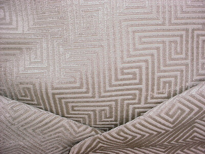 15-3/4Y Groundworks GWF-3035 Coil Velvet Greek Key Lattice Upholstery Fabric
