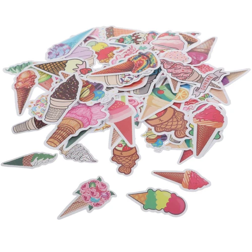  3 PCS Ice Cream Stickers Cute Water Bottle Luggage for Suitcases