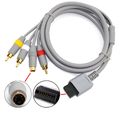6FT S-AV TV Audio Video Cinch RCA komposit Kabel Cable Für Nintendo Wii  Wii U
