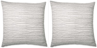 (2) Donna Karan Luna Collection Euro Shams Platinum $380 MSRP | Designer Bedding