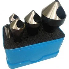Countersink Set: 5 Pc, 1/16 to 9/16" Head Diam, Polished Finish, HSS