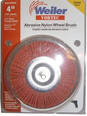 Weiler Vortec Pro 36434 Wire Wheel Brush, 4'' Dia,  Abrasive Nylon. LOT OF 2 NEW
