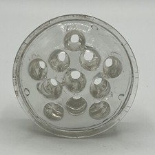 Vintage Clear Glass Round Flower Frog 11 Holes Floral Arrangement Holder 3.5"