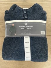 NEW Men's Navy MEMBERS MARK Alpine Sherpa Pullover With Snaps. Size Small